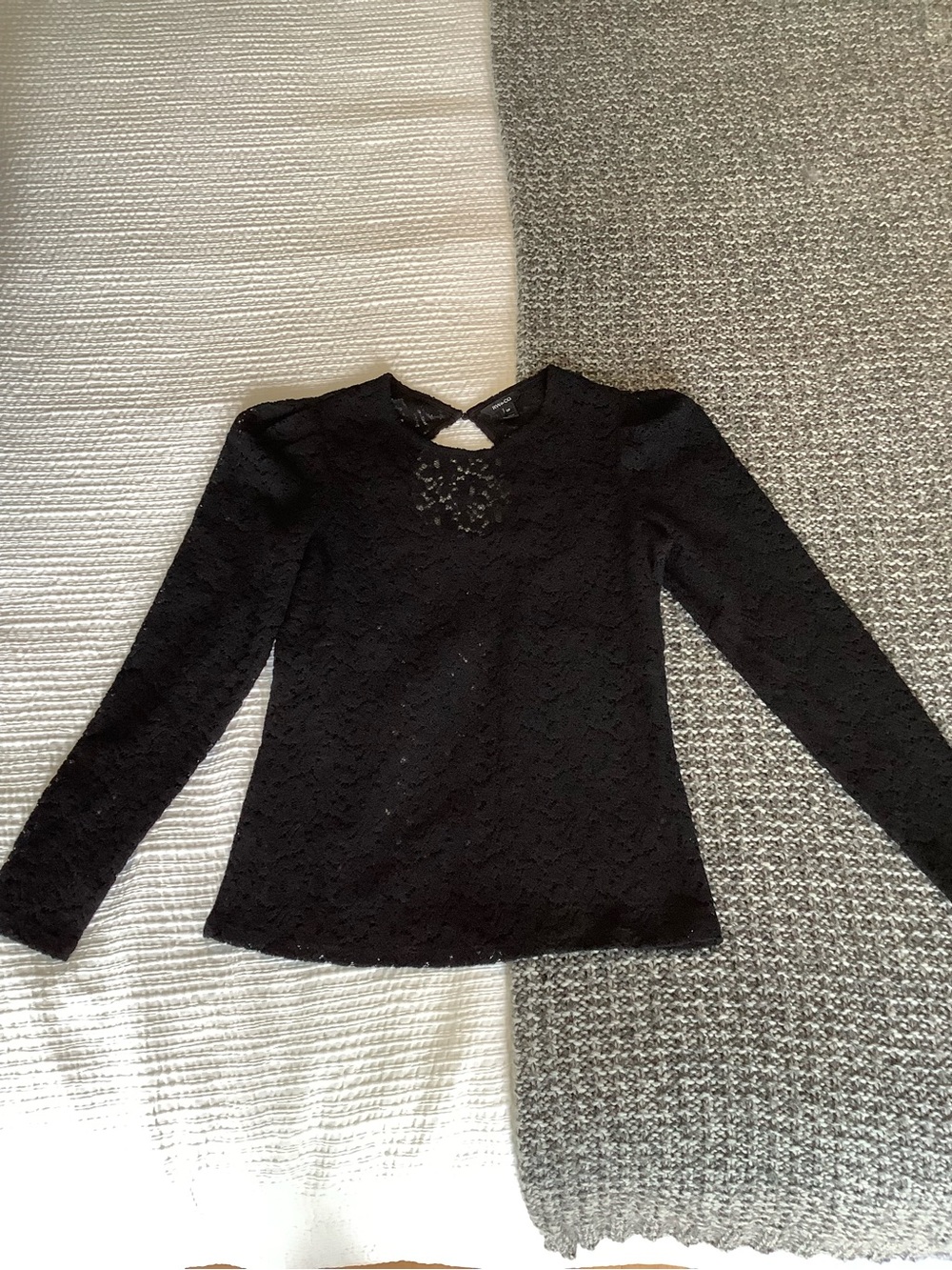 Black Lace Long-Sleeve Top